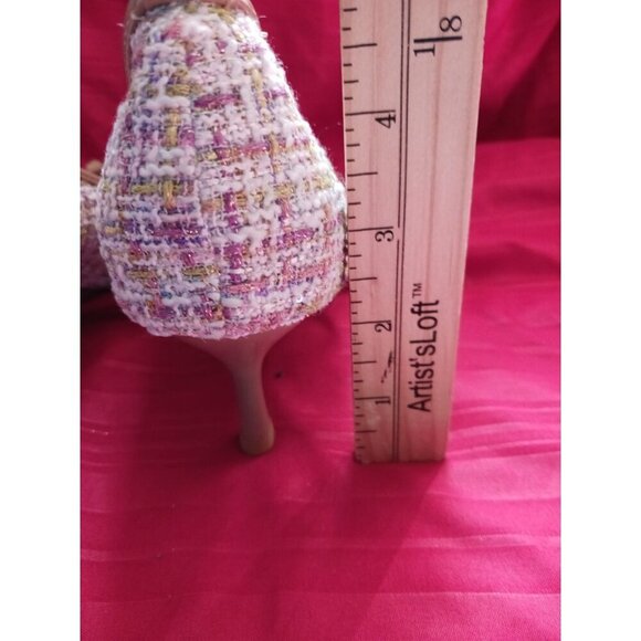 Xiwen Womens Tweed Pointed-Toe Heels With Bow Accent Stiletto multicolor size 36 - Picture 3 of 12